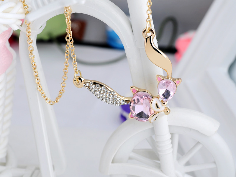 New Arrival 2015 Fine Jewelry Trendy Colors big Crystal Rhinestone Fox Necklace Pendant For Women Gift Female Fine Jewelry 14