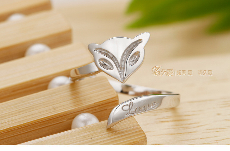 RJ102 Wholesale 925 silver ring, 925 silver fashion jewelry ring Sexy Fire Fox Ring For women-Opend 23