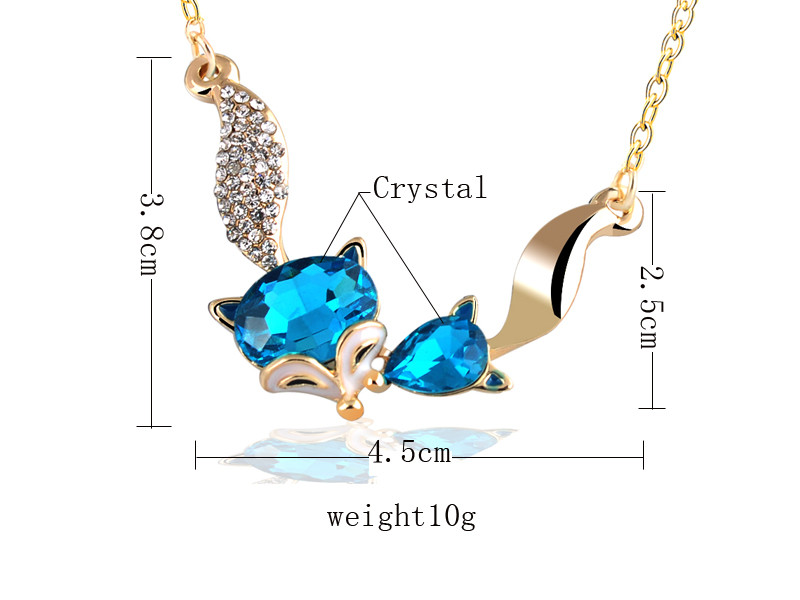 New Arrival 2015 Fine Jewelry Trendy Colors big Crystal Rhinestone Fox Necklace Pendant For Women Gift Female Fine Jewelry 9