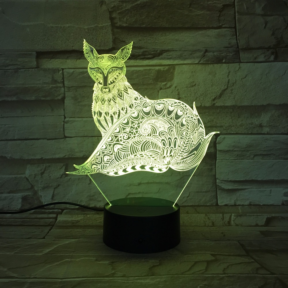 "3D" - Fox Lamp 7 Changeable Colors 6