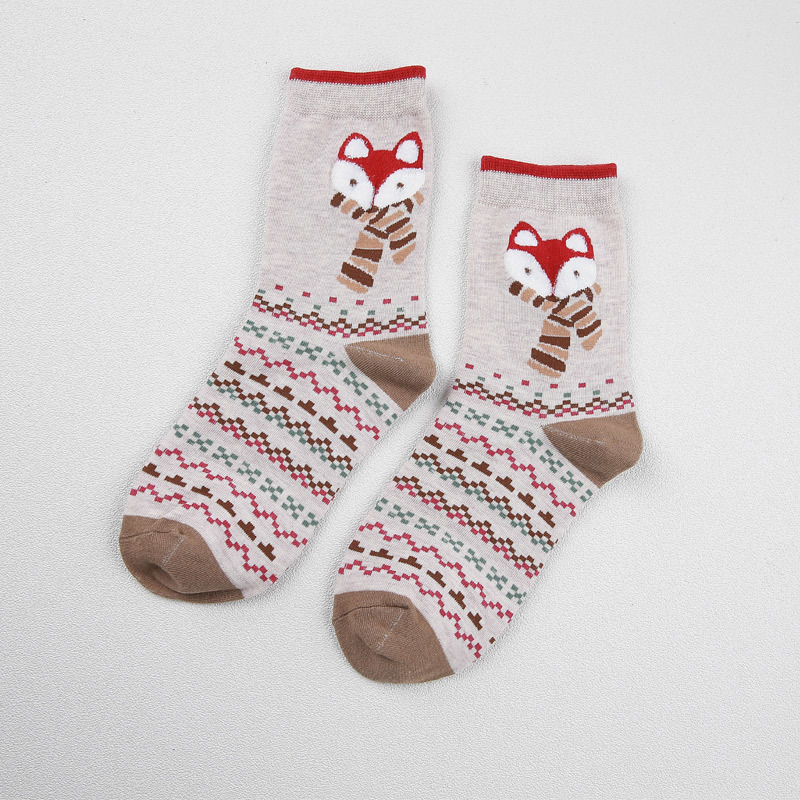 "FoxyWinter" - 2 Pair Fox Socks 3